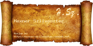 Hexner Szilveszter névjegykártya